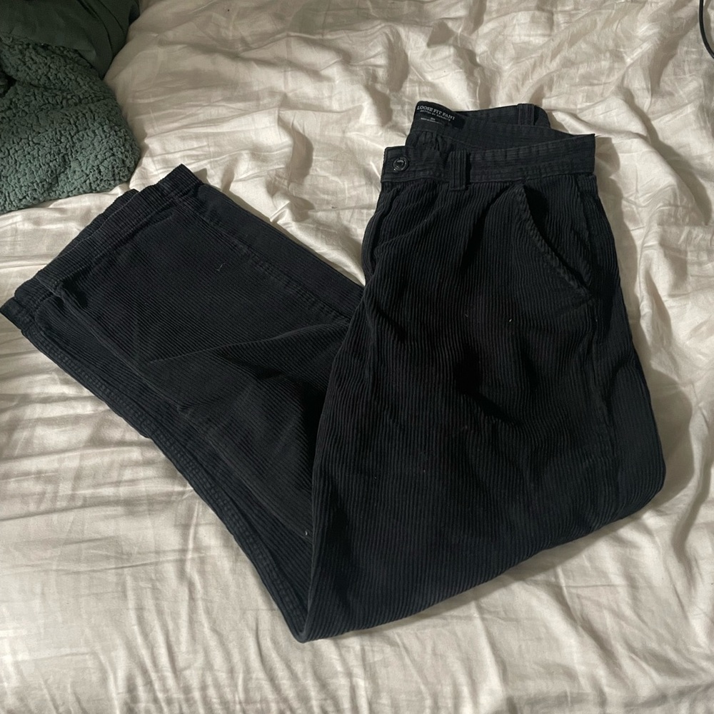 Black Corduroy pants Size 30 Loose fit